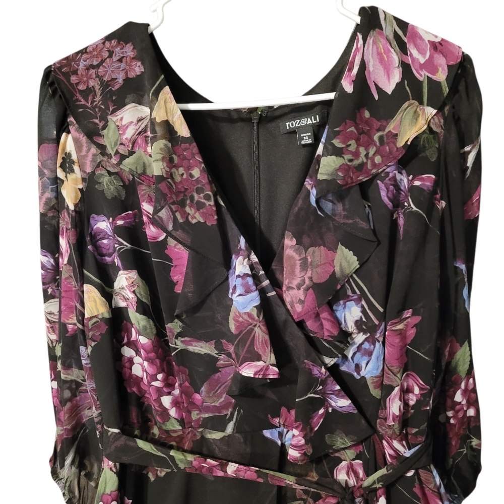 Roz & Ali floral chiffon midi dress - 14. S49 - Picture 3 of 11